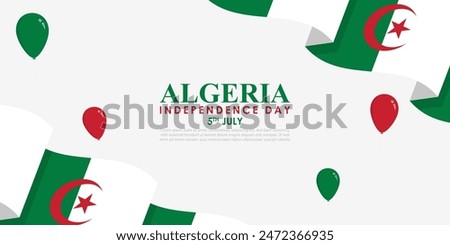 Vector illustration of Algeria Independence Day social media feed template