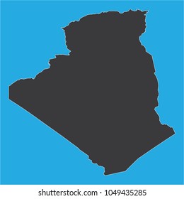 vector illustration of Algeria map. eps10.blue background.