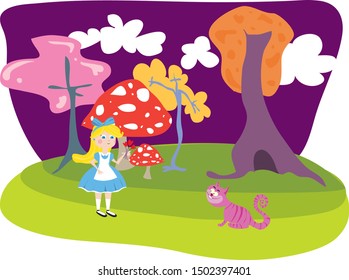 Vector Illustration Alice in Wonderland