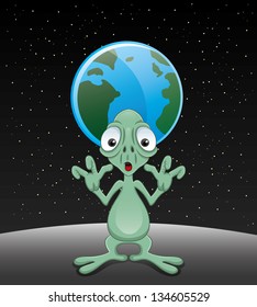 Vector illustration. Alien.