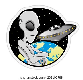 Vector illustration. Alien.