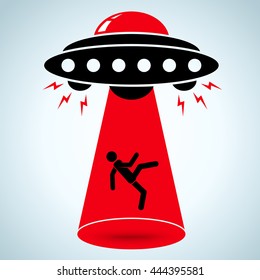 Vector illustration of an alien abduction