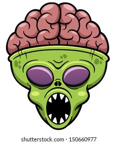 Vector illustration of Alien cartoon