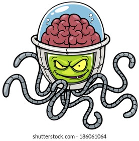 Vector illustration of Alien cartoon