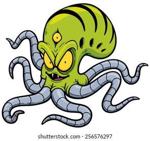 Vector illustration of Alien cartoon