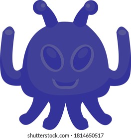 Vector Illustration Alien Emoticon Stock Vector (Royalty Free ...