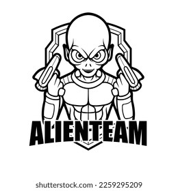 Ilustración vectorial de la plantilla de logotipo alienígena