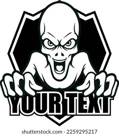 Vector illustration of alien logo template
