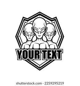 Vector illustration of alien logo template