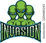 Vector illustration of alien mascot logo template