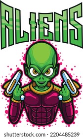 Vector illustration of alien mascot logo template