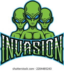 Vector Illustration Of Alien Mascot Logo Template