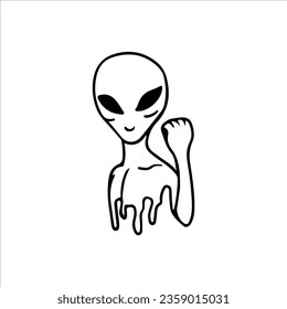 vector illustration of alien outline