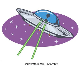 vector illustration of an alien spaceship