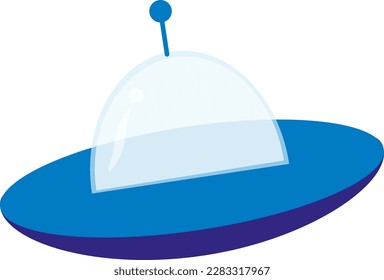 Vector illustration of an alien spaceship. UFO, flying saucer. Alien invasion.