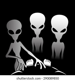 Vector illustration. Aliens.