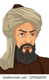 A vector illustration of Al-Khwarizmi Muslim Scholar 