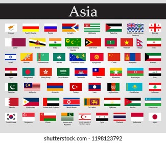 Vector Illustration All Flags Asia All Stock Vector (Royalty Free ...