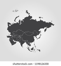 Vector illustration all flags of Asia. All countries of Asia flags.
