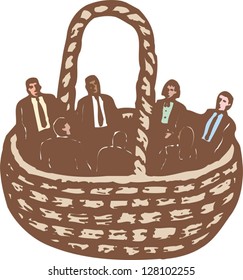 Vector illustration of all in one basket