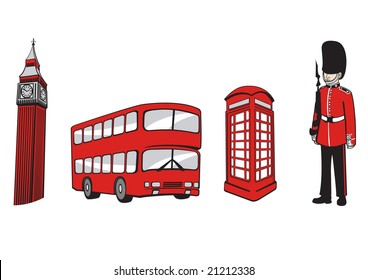 Vector illustration of All Over the World Travel icons . London Elements.