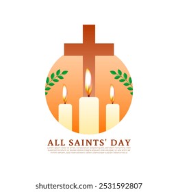 Vector illustration of All Saints' Day social media template