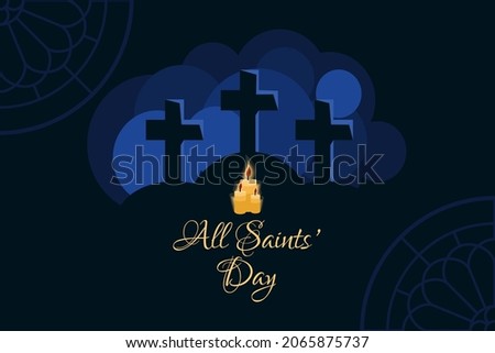 Vector illustration for All Saints Day. Suitable for greeting card, poster and banner.