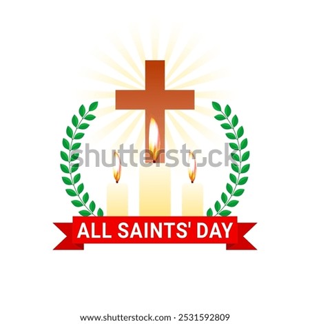 Vector illustration of All Saints' Day social media template