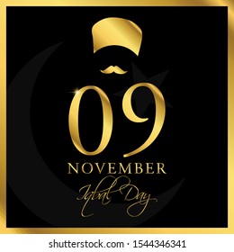 Vector illustration of Allama Iqbal Day celebration in Pakistan on November 9th.