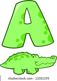 Vector Illustration of Alligator