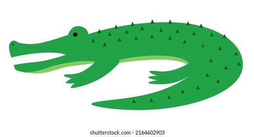 Vector illustration of an alligator in a flat style