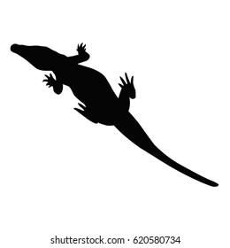 vector illustration of alligator silhouette