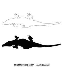 vector illustration of alligator silhouette
