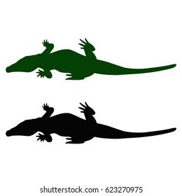 vector illustration of alligator silhouette
