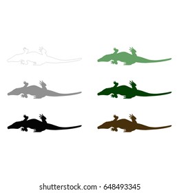 vector illustration of alligator silhouette