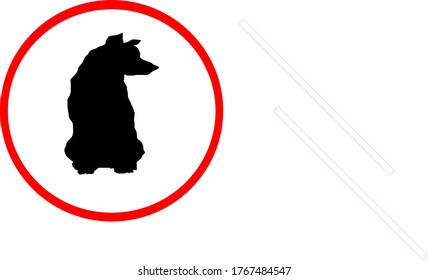 vector illustration of allowed dog carrying