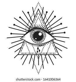 Vector Illustration of an All-Seeing Occult or Masonic Eye