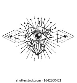 Vector Illustration of an All-Seeing Occult or Masonic Eye