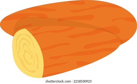 Ilustración vectorial de un almendro. Fruta seca, ingrediente dietético para la comida y postres.