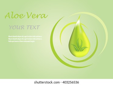 Vector illustration; Aloe vera icon on a green background, can be used as a logo and promotional and advertising posters.