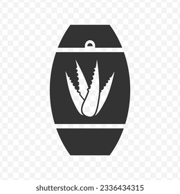 Vector illustration of aloe vera lotion icon in dark color and transparent background(PNG).