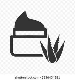 Vector illustration of aloe vera lotion icon in dark color and transparent background(PNG).