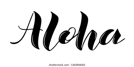 Vector illustration of Aloha text. Text design for banner templates, cards, covers, invitations, posters. Eps 10 