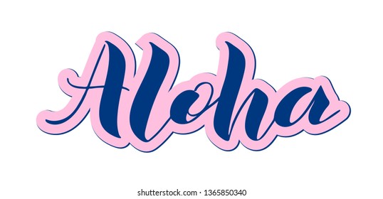 Vector Illustration Aloha Text Text Design Stock Vector (Royalty Free ...