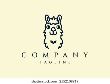 Vector illustration of Alpaca Line Style Logo Design