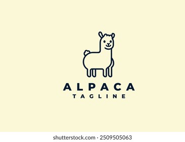 Ilustração vetorial do design do logotipo da Alpaca