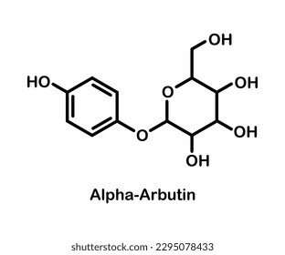 Vector illustration of Alpha-arbutin plant molecule.Skeletal formula on white background. svg