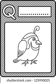 A vector illustration of alphabet animals Q