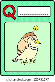 A vector illustration of alphabet animals Q