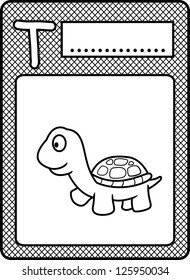 A vector illustration of alphabet animals T
